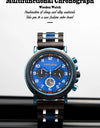 Fashion Wood Watch Wristwatches Quartz Stopwatch Ebony Calendar Display Stainless Steel