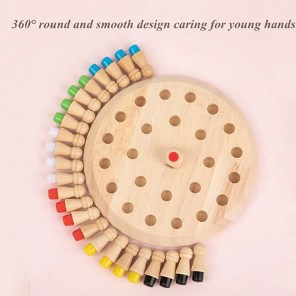 Kids Wooden Memory Match Stick Chess Fun Color Game Board Puzzles Educational ToyCognitive Ability Learning Toys for Children