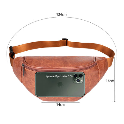 Fanny Pack Luxury Designer Belt Bag PU Leather Waist Bag Hip Bum Bag Men Waterproof Chest Bag Outdoors Waist Pack