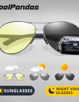 Photochromic Polarized Aviation Driving Sunglasses for Men and Women UV400