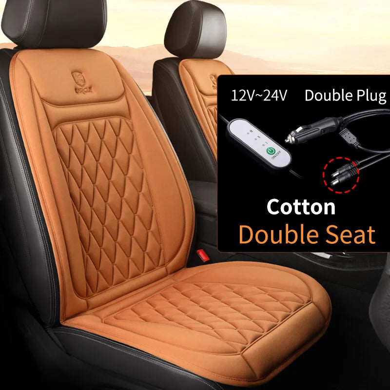 2PCS Heated Car Seat Cover 30' Fast Heating 12V-24V Heating Car Seat Cushion Universal Three Gears Car Heater Thicken for Winter