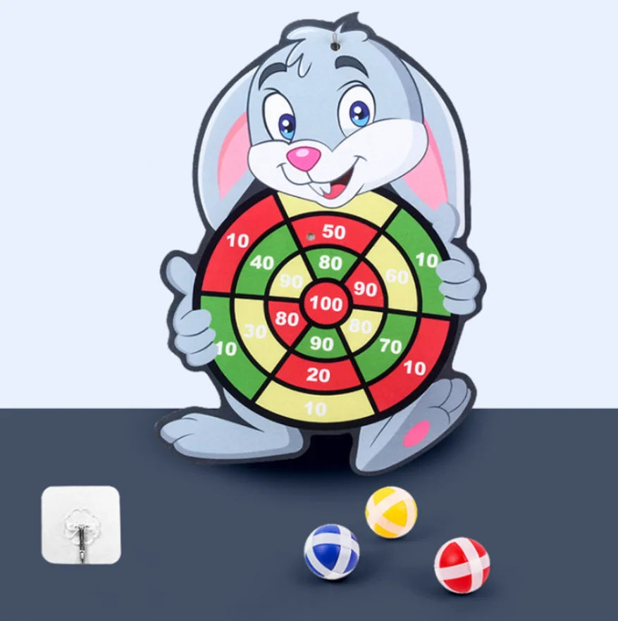 Sticky Ball Dart Target Board Cartoon Throw Ball Target Sticky Ball Board Interactive Educational Toy Christmas Gift