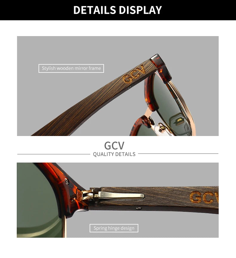Handmade Wooden Semi Rimless Polarized UV400 Butterfly Sunglasses for Men Women Retro Party Eyewear