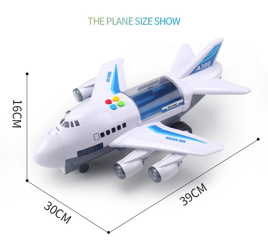 Simulation Track Inertia Passenger Airplane Toy with Lights & Music