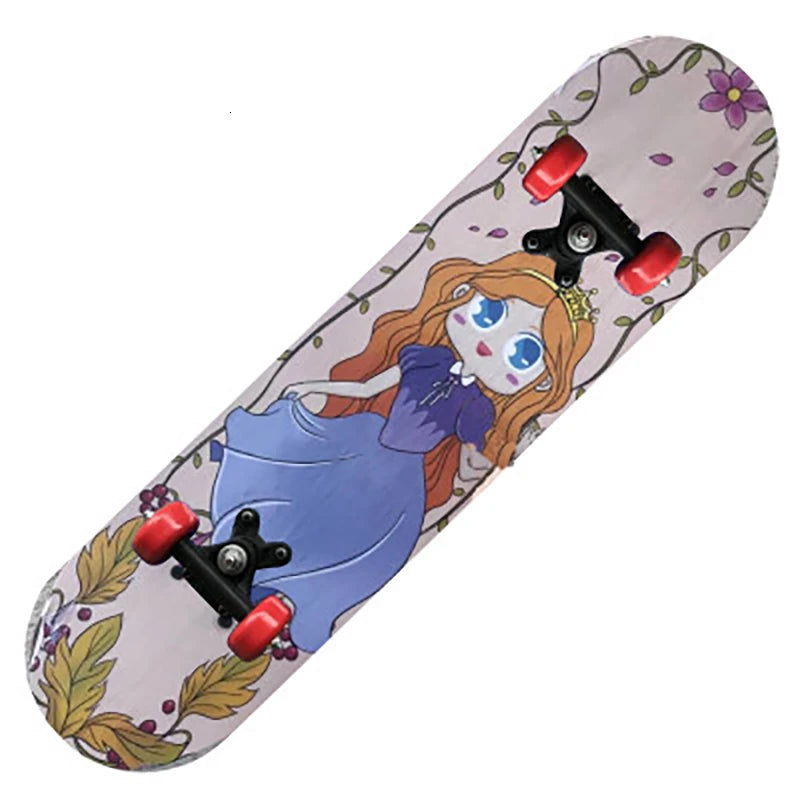 60CM Skateboarding Cartoon Skateboard Dinosaur Spider Longboard Marple Double Rocker For  Skate Board ern