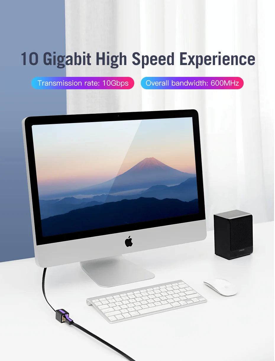 Cat7 Ethernet Extension Cable RJ45 Cat7/Cat6 Male to Female Rj45 Ethernet Extender Adapter for PC Laptop Ethernet Cable