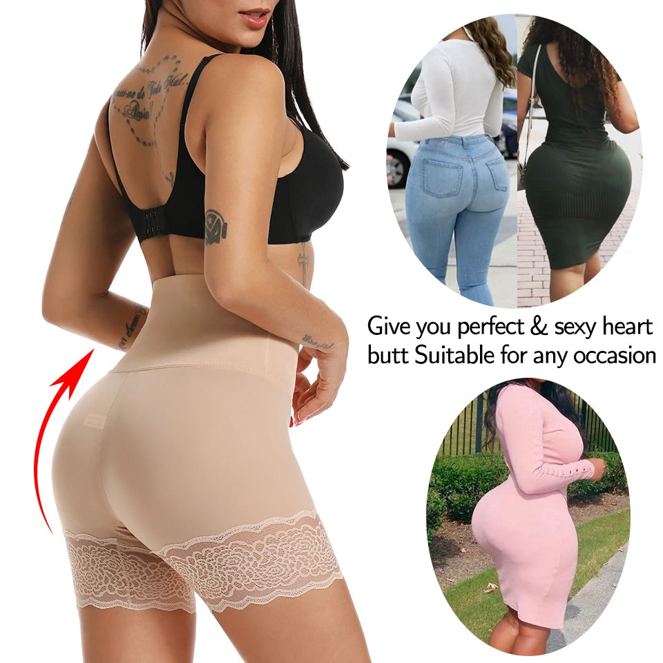 Women Body Shaper High Waist Shorts Lace Knickers Tummy Control Panties Slimming Underwear Shaping Boyshorts Shapewear