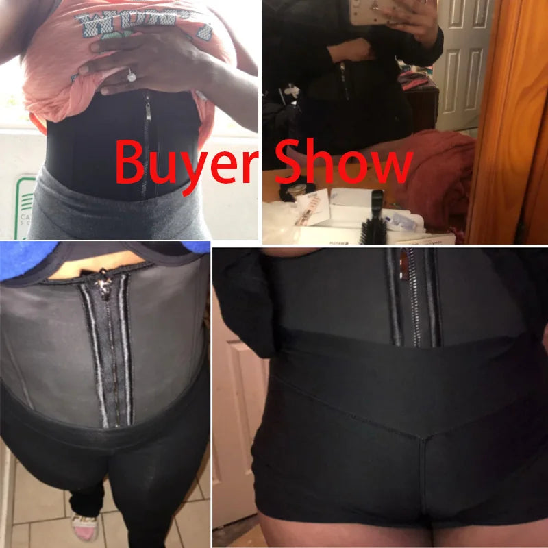 Latex Corset Body Shaper Waist Trainer Cincher Zipper Under bust Weight Loss Slimming Shapewear Hourglass Belt Women