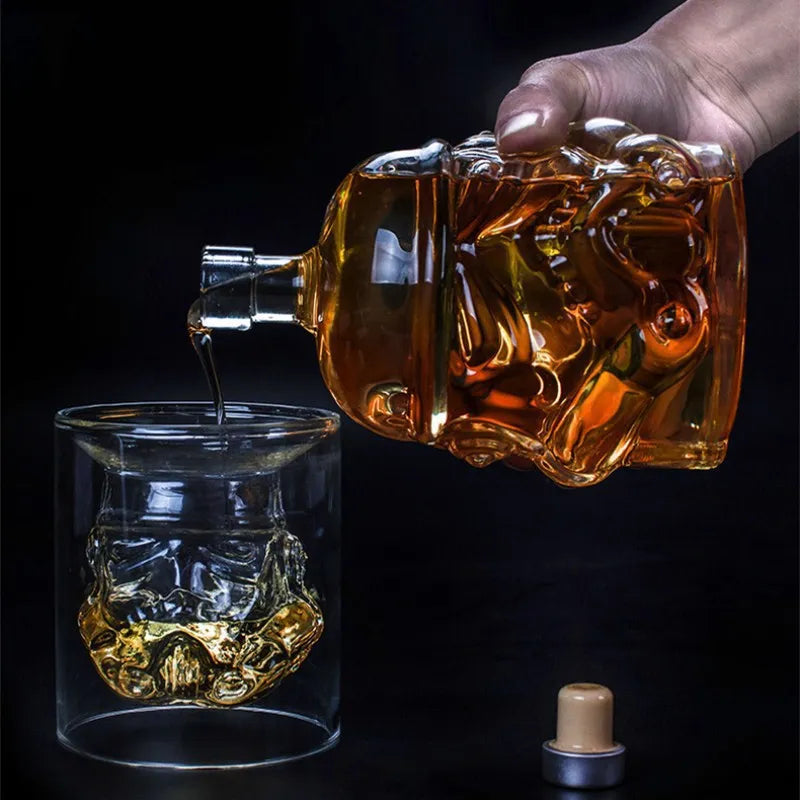 750ml Wine Glass Set Storm Trooper Helmet Whiskey Decanter White Soldier Liquor Bottle Wine Glass Accessories Creative Men Gift