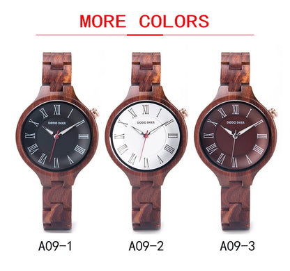 Wooden Watch in Japanese Quartz Wristwatches Red Sandalwood