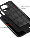 100% Natural Crocodile Leather Phone Case for iPhone 16 15 14 Pro Max 16Pro 15 Plus 15Pro 14Pro Luxury Back Cover