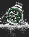 Analog Digital 3ATM Waterproof Stainless steel Wrist Watch LED Luminous Male Clock
