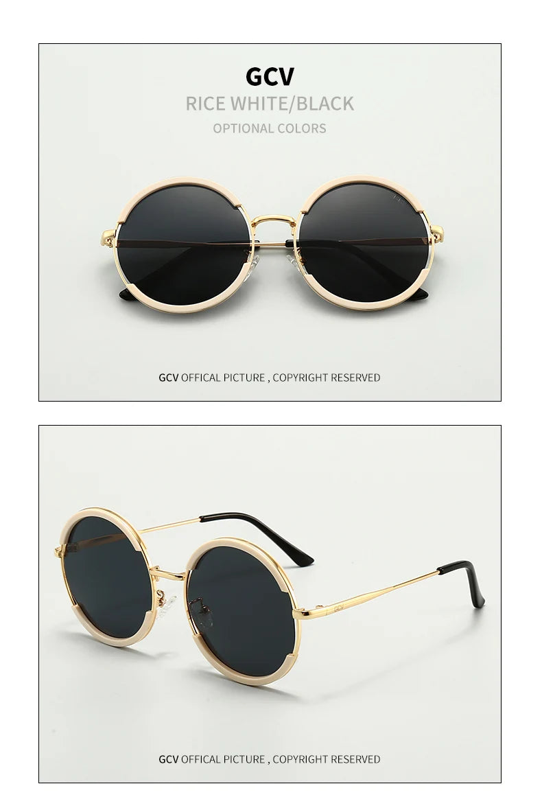 Round Frame Punk Style Polarized Sunglasses Metal Frame UV400 Unisex Fashion Eyewear