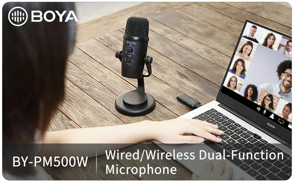 BY-PM500W Desktop Wireless USB Microphone for PC Smartphone Android iPhone Mac Windows Youtube Recording Streaming Gaming