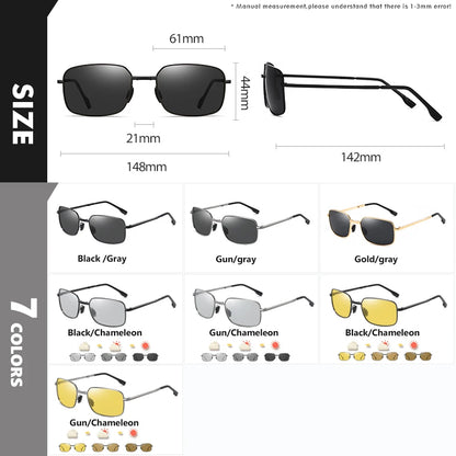 Portable Fold Photochromic Polarized Sunglasses Men