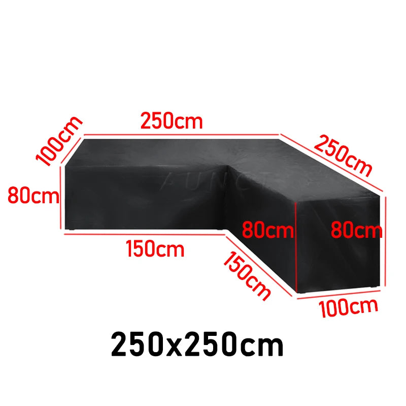 15 sizes Corner Outdoor Sofa Cover Garden Rattan Corner Furniture Cover V Shape L ShapeWaterproof Sofa Protect Set Dust Covers