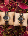 INS Style Ladies Watch in Quartz Wristwatches Auto Date Display Wooden Strap
