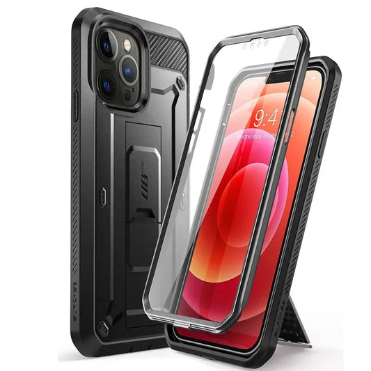 For iPhone 13 Pro Case 6.1 inch (2021) UB Pro Full-Body Rugged Holster Cover with Built-in Screen Protector & Kickstand