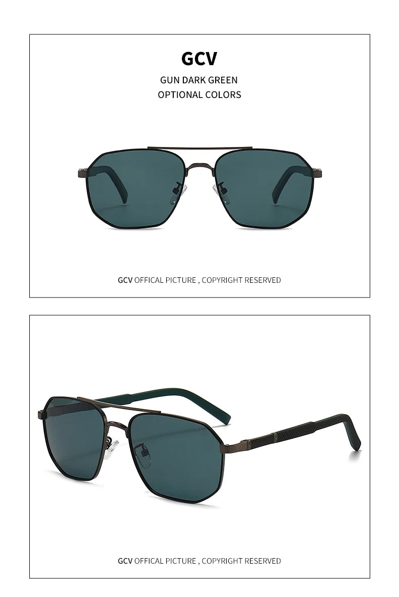 Classic Pilot Square Metal Frame Polarized UV400 Driving Sunglasses for Men Outdoor Eyewear