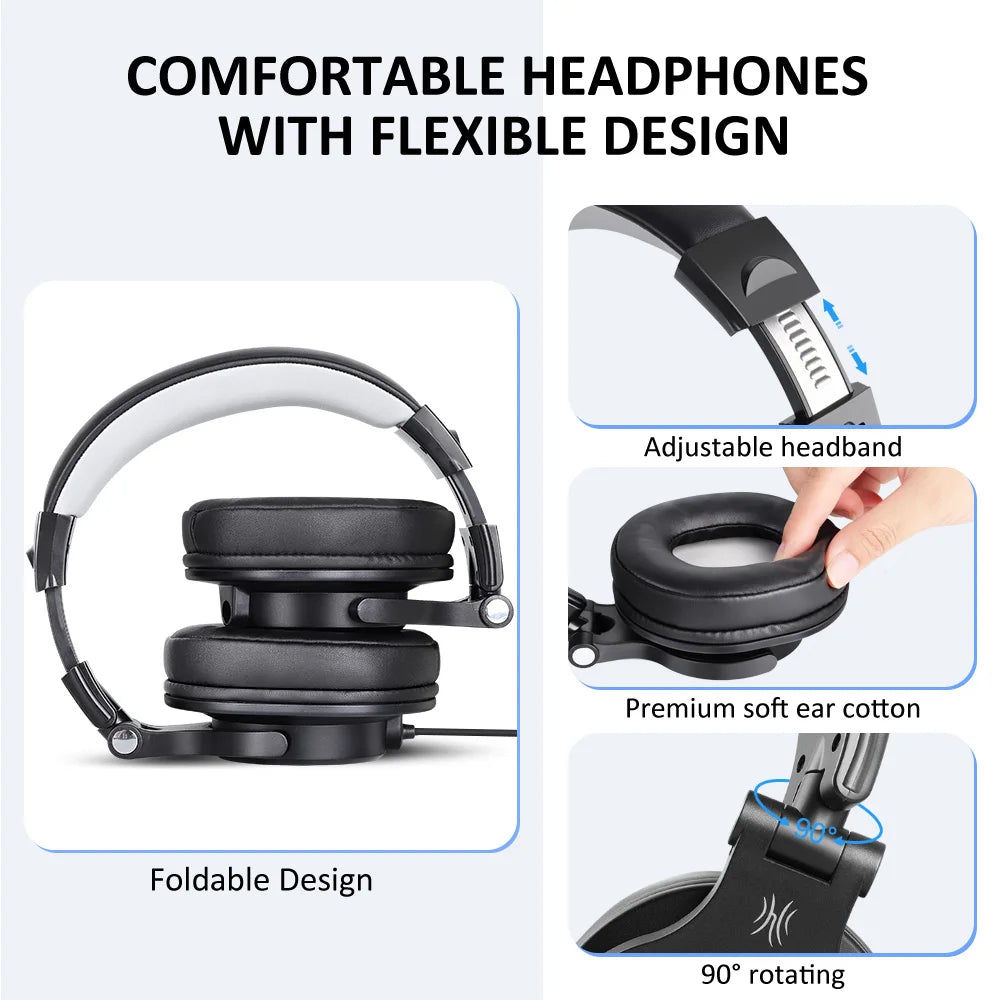 A71D Wired Gaming Headset Gamer Over Ear Hi-Res Audio Headphones With Detachable Microphone For PC Computer PS4 PS5 Xbox