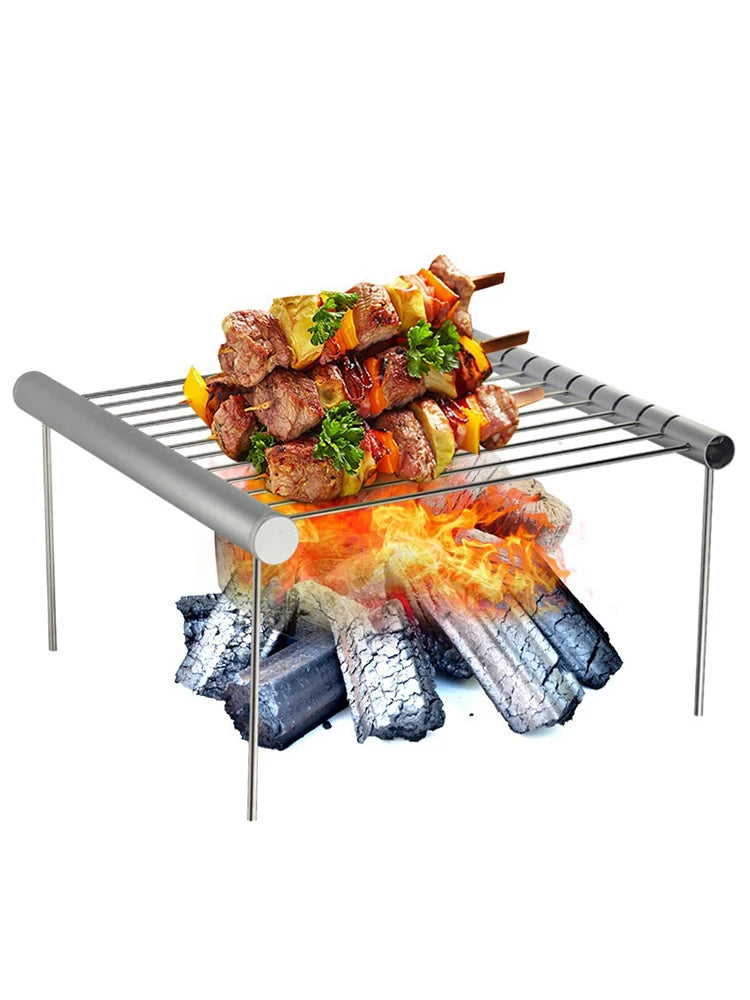 Portable Mini BBQ Grill Collapsible Stainless Steel BBQ Holder Folding BBQ Grill Barbecue Accessories For Home Outdoor Park Use