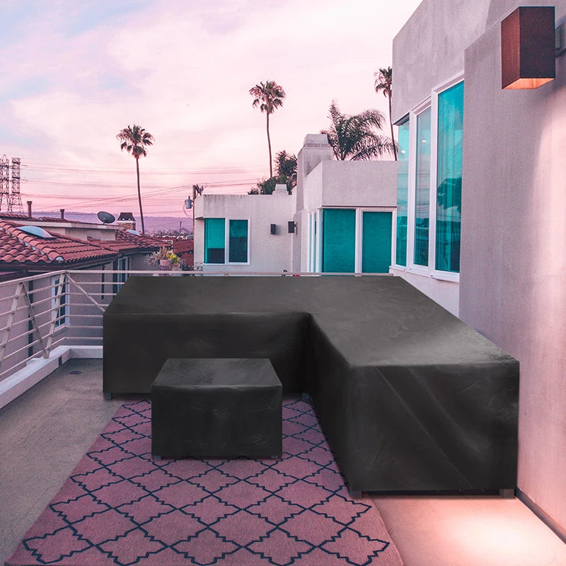 Waterproof L Shape Patio Furniture Cover Outdoor Garden Sofa Dustproof Rain Snow UV Protector
