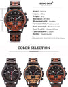 Wood Quartz Stop Watch Timer Luxury Chronograph Wristwatch Auto Date