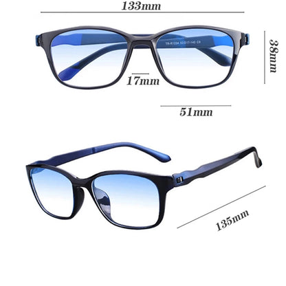 Blue Light Glasses Square Reading Glasses TR Reading Glasses Men Blue Light Reader Antifatigue Computer Eyewear 1.0-4.0