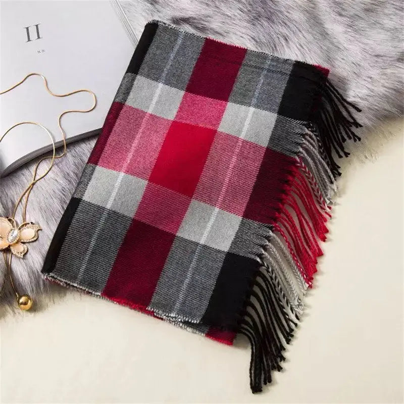 Classic lattice men soft shawl plaid scarves shawl wraps shawl neckerchief headband muffler