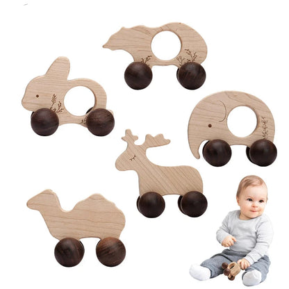 Nordic Style Wooden Toys for Children Montessori Maple Wooden Building Block Car Baby Educational Toys Newborn Baby Toddler Toys