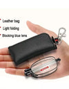 Mini Foldable Anti-Blue Ray Reading Glasses Portable Wallet Presbyopia Eyewear Round Frame Eyeglasses Men Women+3.5+4