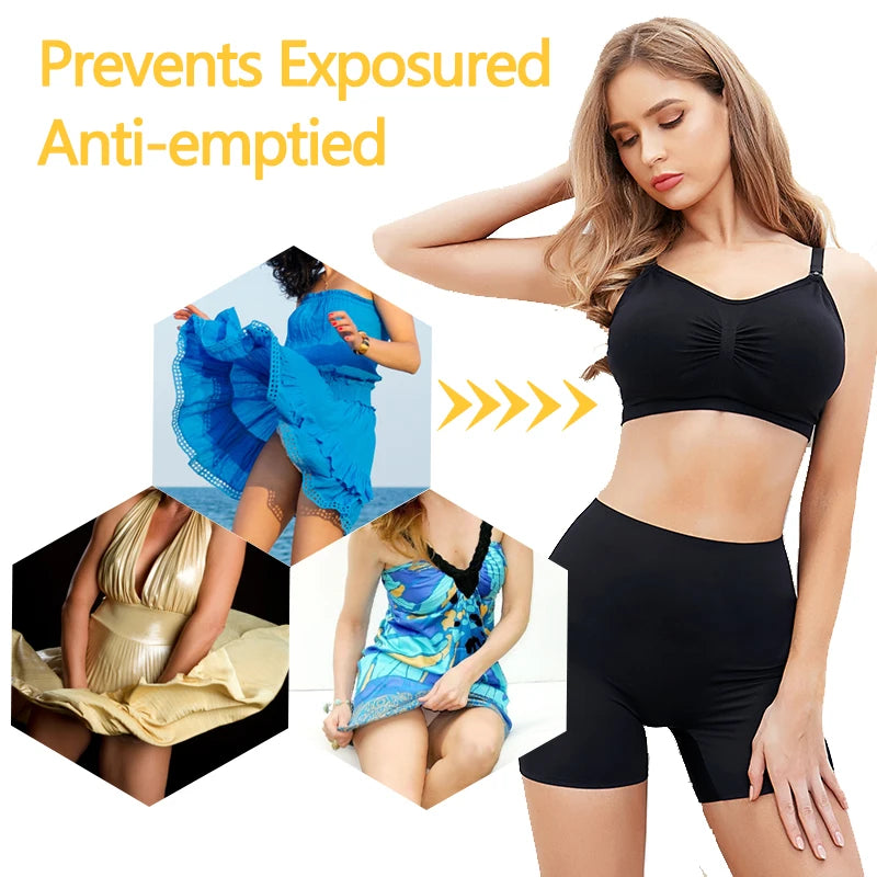 Women Slip Shorts Under Skirt Anti Chafing Boxer High Waist Boy shorts Anti-emptied Panties