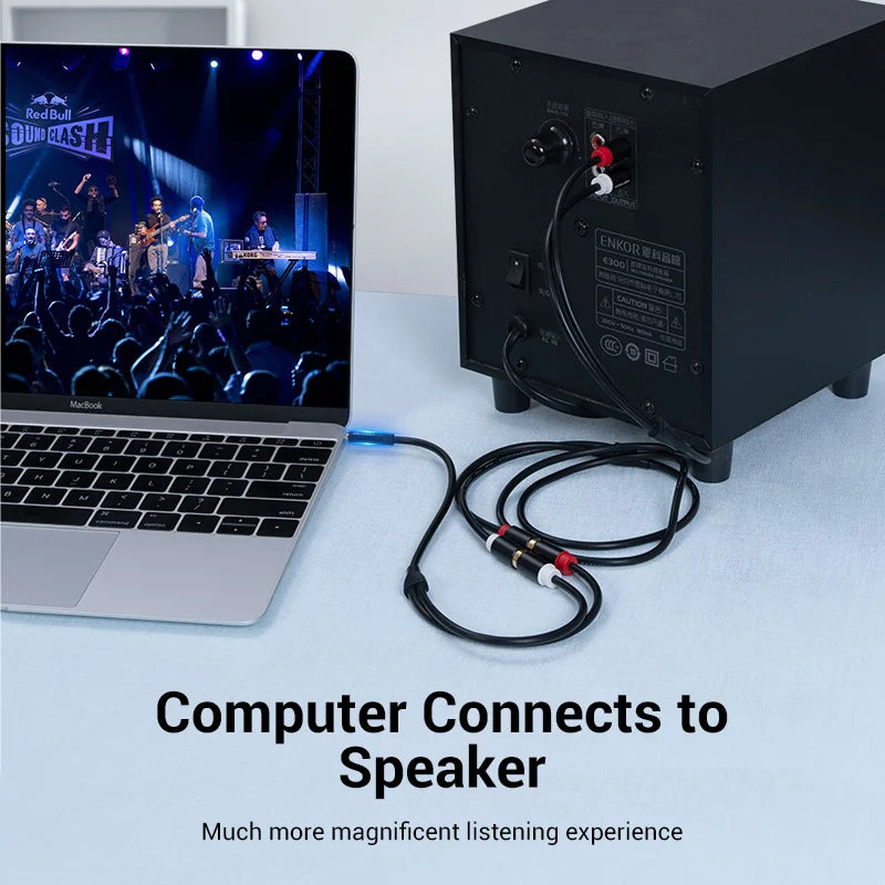 3.5mm Male to 2RCA Female AUX Cable RCA Jack Splitter Audio Y Cable for iPhone Computer Speaker Stereo 3.5 Cable RCA