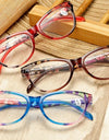 Elegant Lady Reading Glasses Women Floral Cat Eye Presbyopia Eyeglasses for Reader Diopters +1 1.5 2 2.5 3.0 3.5 4