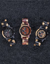 Watches Creative Business Quartz Clock Wood Timepieces Chronograph Date Week Display