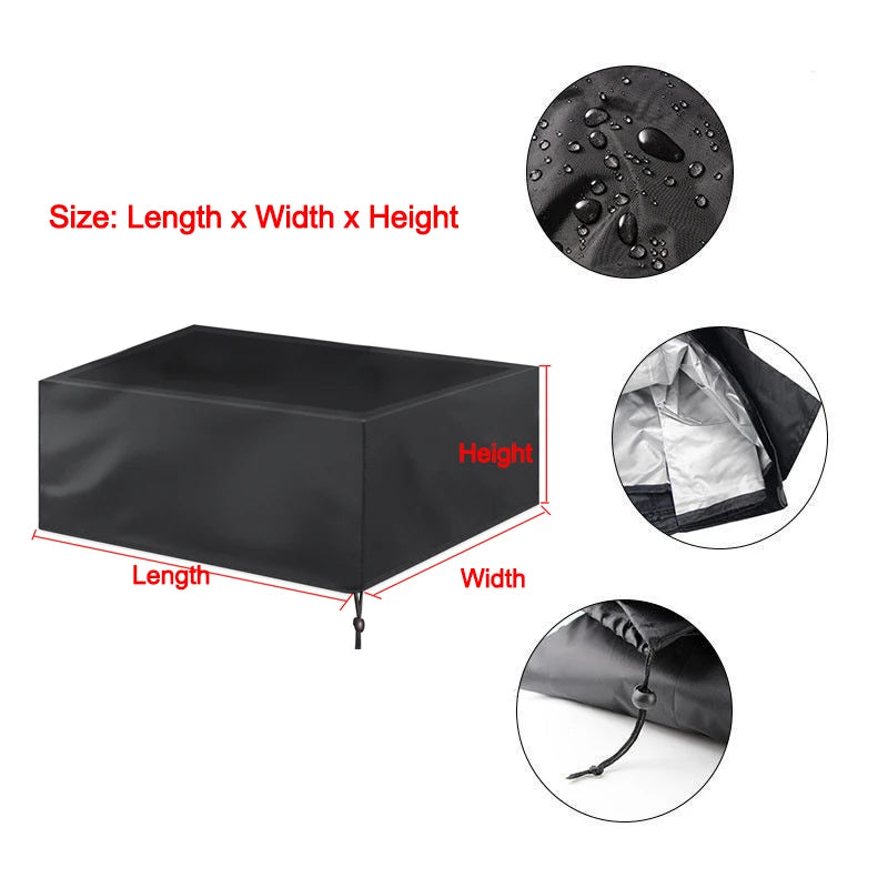 Outdoor Patio Furniture Cover Waterproof 210D Oxford Dustproof Rain Snow UV Protection Cover for Sofa Chair Table Set