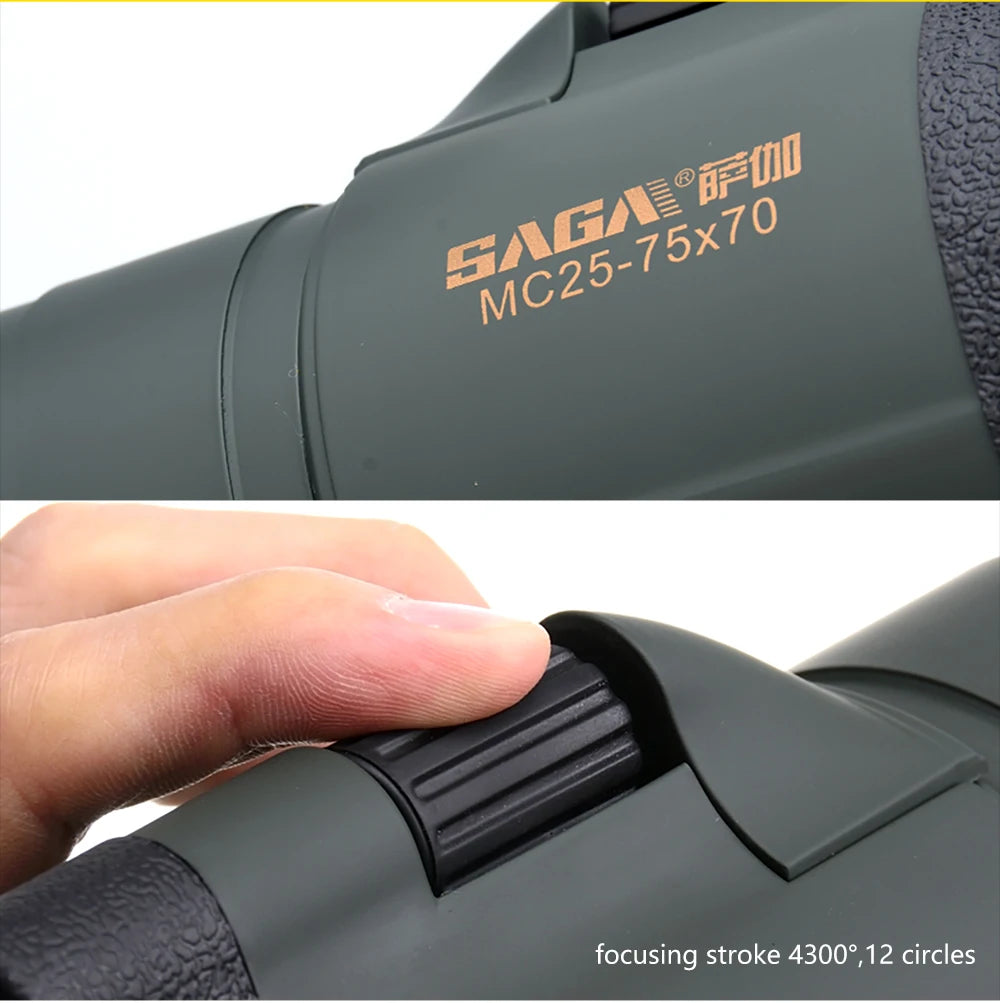 Professional Spotting Scope, Monocular Telescope,  Waterproof Telescope, Hunting Bird Watching Target, MC25-75x70 Zoom