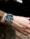 Analog Digital 3ATM Waterproof Stainless steel Wrist Watch LED Luminous Male Clock