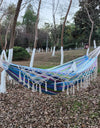 Hammock Boho Style Brazilian Macrame Fringed Deluxe Double Hammock Net Swing Chair Indoor Hanging Swing