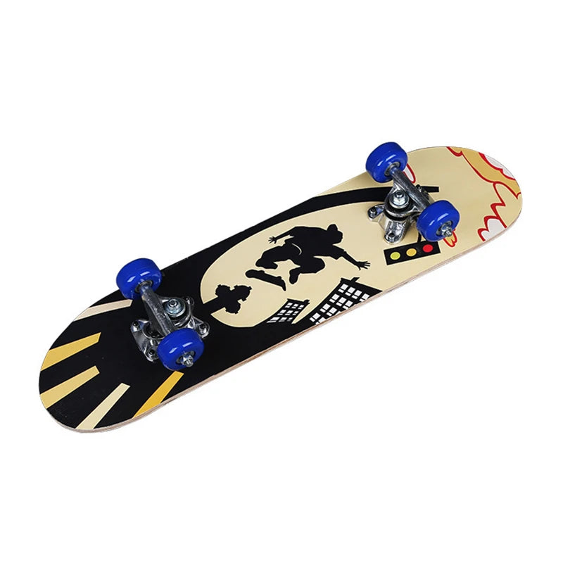 Skateboard Four Wheel Skate Board Scooter Longboard Pulley Wheel Double Rocker Maple Skateboard Alloy Roller Board