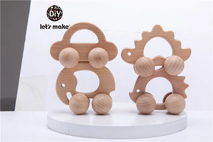 Wooden toy Car Shape Organic Beech For Babies Teether Kids Brain Game Toys Handmade Crafts Christmas Gift Cognitive Infants Toys