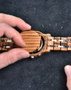 Zebra Handmade Wood Watch Quartz Classic Wristwatch Auto Date Stopwatch