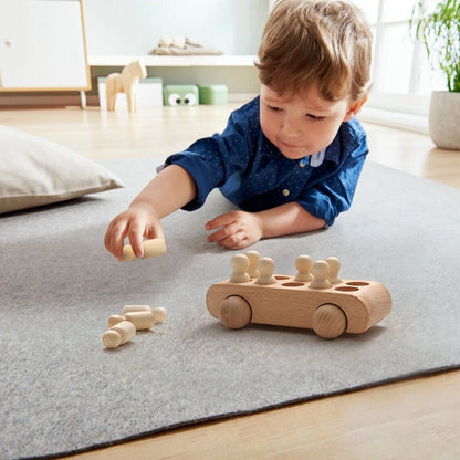 Montessori Wooden Toys for Children Puzzle Game Cartoon Wood Peg Dolls Educational Toy Car Newborn Baby Blocks Christmas Gifts