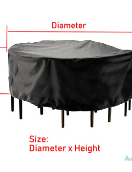 15 Sizes Outdoor Garden Furniture Cover Round Table Chair Set Waterproof Oxford Wicker Sofa Protect Patio Rain Snow Dust Covers