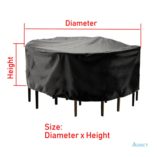 Round Outdoor Garden Furniture Cover Waterproof Patio Table Chair Sofa Rain Snow Dust Protector