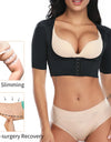 Shapewear Tops Wear Your Own Bra Short Sleeve Slim Crop Top Shaper Body Arm Shape Under bust Black Beige