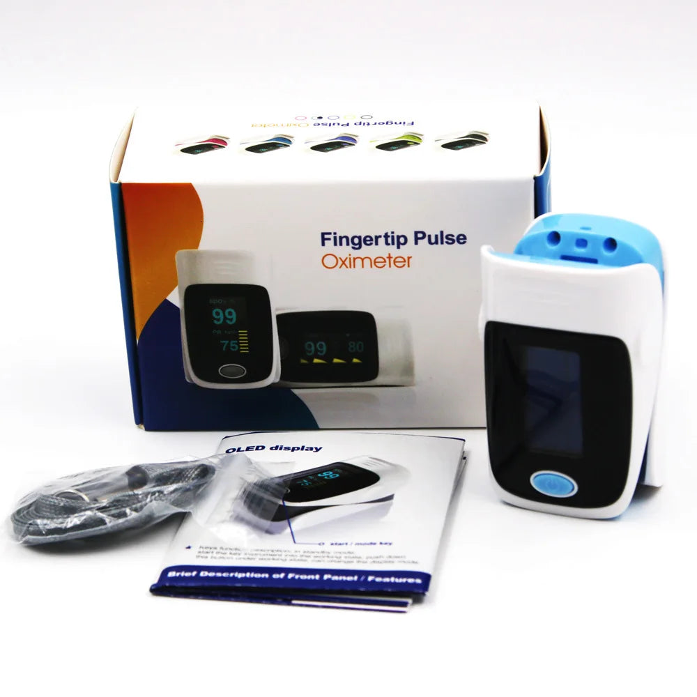 Finger Pulse Oximeter OLED Blood Oxygen Saturation Heart Rate Monitor Oxymeters Medical With Respiratory Digital Oximeter
