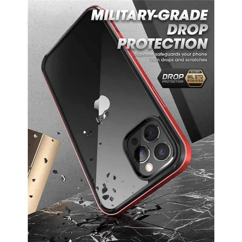 For iPhone 12 Pro Max Case 6.7 inch (2020) UB Edge Slim Frame Case Cover with TPU Inner Bumper & Transparent Back