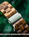 Wristwatches Quartz Watch Auto Date Real Wood Irregular Dial Colorful Band