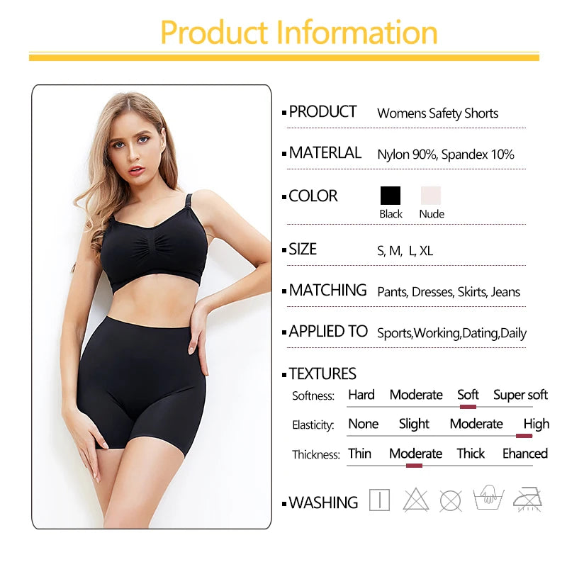 Women Slip Shorts Under Skirt Anti Chafing Boxer High Waist Boy shorts Anti-emptied Panties